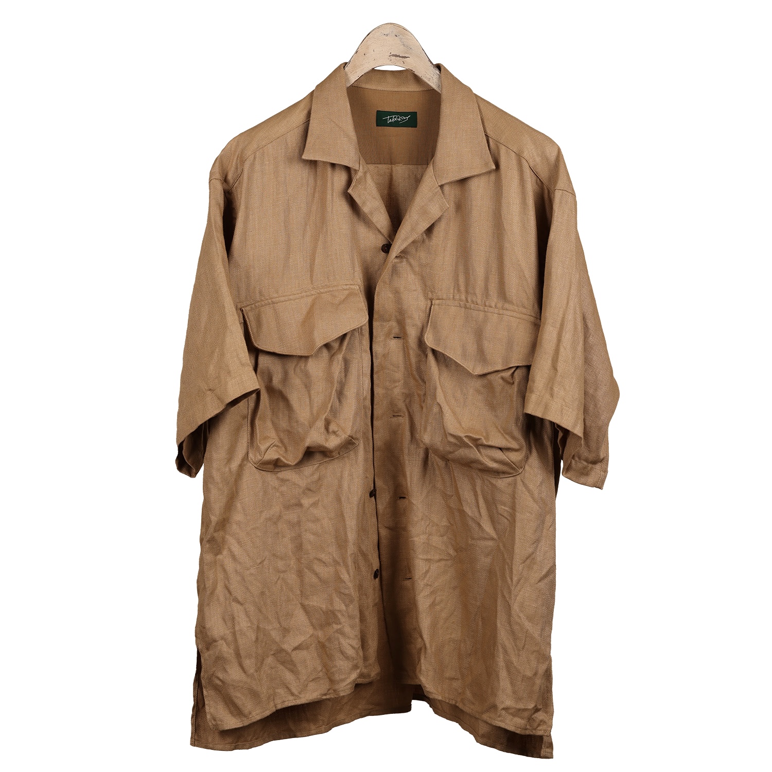 LINEN SHIRT カーキ